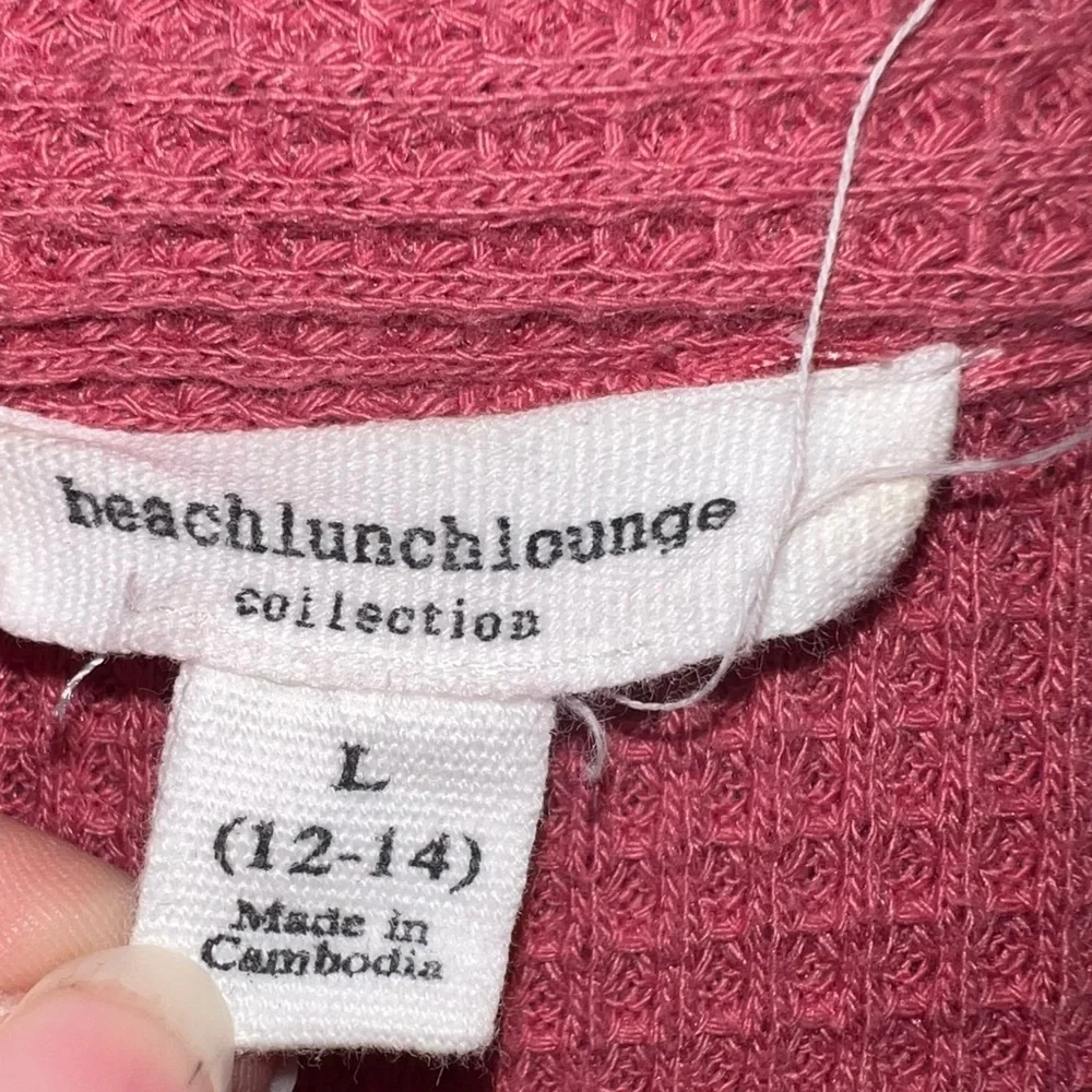 Beachlunchlounge Women’s Pink Waffle Knit Sweater Size L - Picture 2 of 4